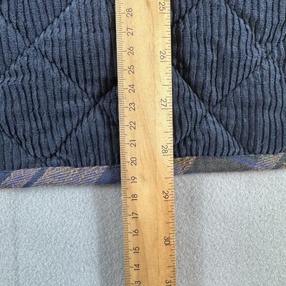 Protest Clothing Corduroy Quilted Vest Blue Plaid Flannel Lined 100% Cotton XL - Picture 6 of 14